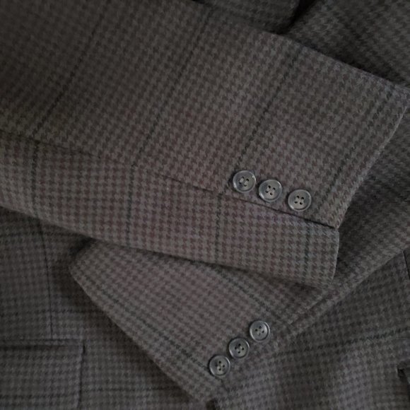 Vintage Lord & Taylor Albert Nipon Men Wool Jacket Fitted Check Blazer 42R - Picture 5 of 13